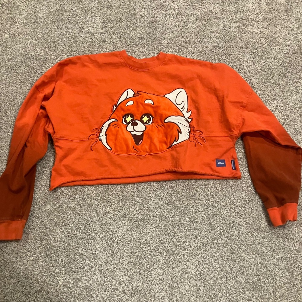 Disney Spirit Jersey Turning Red Panda Mei Lee Cropped Ombre Sweatshirt Small